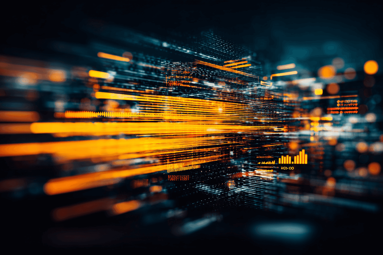 Abstract glowing data streams